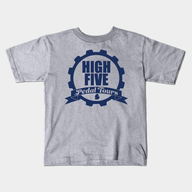 Navy Blue High Five Gear Logo Kids T-Shirt by HighFive